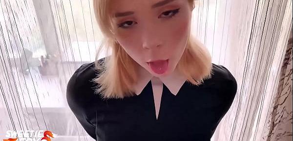  Cute Student Deepthroat and Hard Fuck after College - Facial